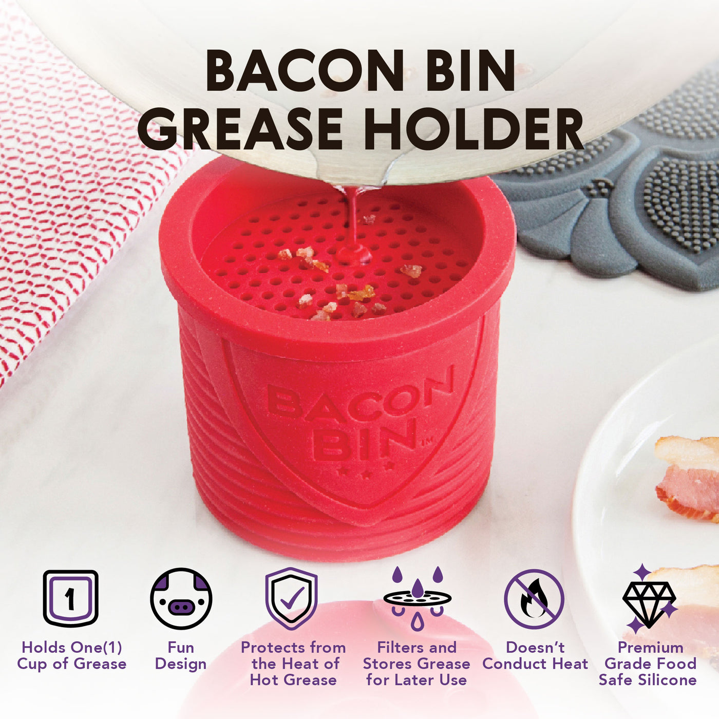 Talisman Bacon Bin Silicone Grease Container by World Market