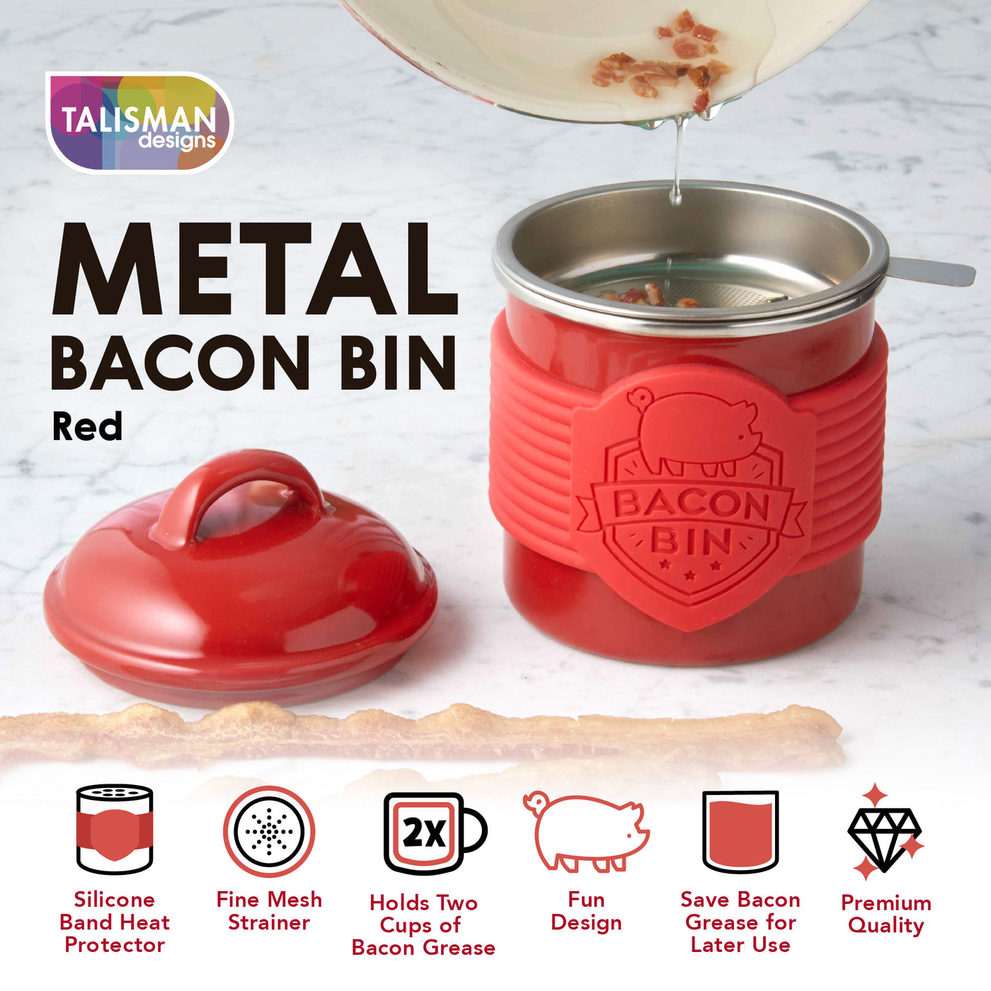Talisman Bacon Bin - Adorable Pig Grease Saver – Kooi Housewares